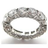 Sterling Silver Clear Round Stone Eternity Ring,