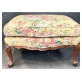 Floral Upholstered French Ottoman