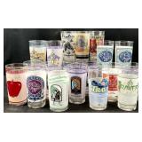19pc Vintage Horse Racing Glasses