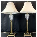 Pair of Waterford Crystal Buffet Lamps