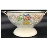 Vintage Kobe Enamelware Floral Colander