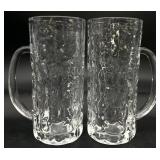 2 Mikasa Frostfire Clear Tall Mugs
