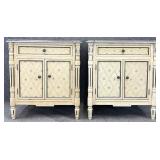 Pair Paint Decorated Nightstands