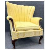 Vintage Yellow Channelback Chair