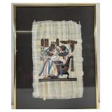 Framed Egyptian Papyrus Painting