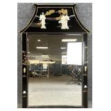 Chinoiserie Black Lacquer MOP Mirror