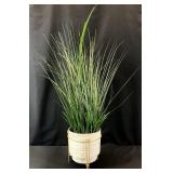 Artificial Grass, Planter w/ Gold Metal Stand