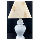White Ceramic Leaf Shade Table Lamp