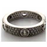 Sterling Silver Clear Stone Channel Set Ring, Sz 6