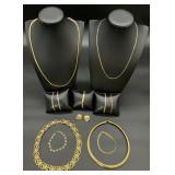 Gold Tone Jewelry Grouping