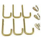 9pc Gold Tone Wall Hooks