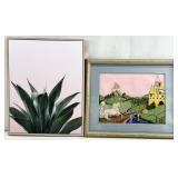 2pc Framed Needlework Art & Art Print