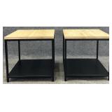 Pair New Union Home Metal/Wood End Tables
