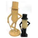 2pc Vintage Cast Iron  & Plastic Mr. Peanut Coin