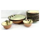 18pc Clay Art Oliva Italiana Pasta Bowls Set