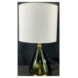 Modern Green Glass Brushed Gold Base Lamp