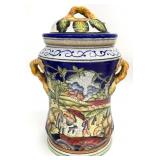 Large Tuscan Apothecary Style Ceramic Canister