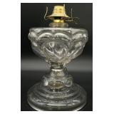 EAPG Beaded Peanut Pattern Glass Oil Lamp
