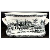 Large Victorian Style Black White Footbath /