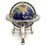 Lapis Lazuli Gemstone Table Top Globe & Compass