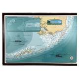 Florida Keys Framed Map Art Print