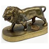Vintage Lion's Club Intl' Brass Lion Figure