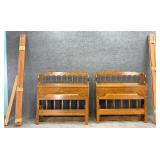 Pair Ethan Allen Maple Twin Beds