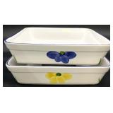 2 Maxam Italian Daisy 9' Square Baker Dishes