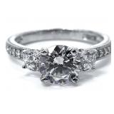Sterling Silver Clear Stone Ring, Sz 7
