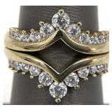 2pc Gold Tone Sterling Wedding Ring Enhancer Set