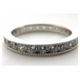Sterling Silver Channel Set Clear Stone Ring, Sz 9