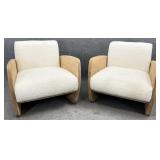Pair New Union Home Natural Arm Chairs