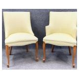 Pair Diamond Pattern Arm Chairs