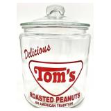 Tom's Peanuts Glass Advertising Counter Jar