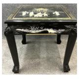 Chinoiserie Black Lacquer MOP End Table