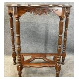 Antique Walnut Scallop Edge Accent Table