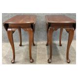 Pair Cherry QA Drop Leaf Accent Tables