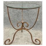 Round Glass Top Metal Base End Table