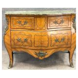 Italian Marble Top Satinwood Commode