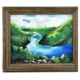 Small Mountain River Landscape Painting