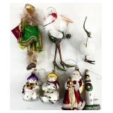 5pc Dept 56 Christmas & Partylite Glass Ornaments