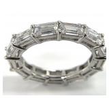 Sterling Silver, Baguette Clear Stone Eternity