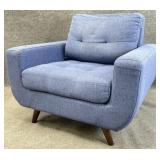 Modern Blue Upholstered Club Chair