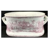 Large Victorian Style Pink White Footbath /
