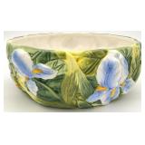 Embossed Irises Floral Ceramic Planter Bowl