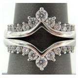 2pc Sterling Silver Bridal Ring Enhancer Set, Sz 7