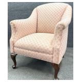 Pink Upholstered Vintage Arm Chair