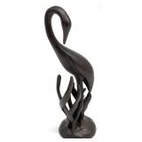 Levenger Bronze Crane Desk Pen Holder Statue