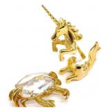 2pc Swarovski Trimlite Crystal Unicorn & Crab