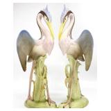 2 Large Ball Bros Art Ware Heron / Crane Figures